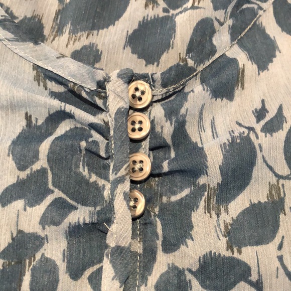 Turquoise blue sheer blouse. - Picture 7 of 7